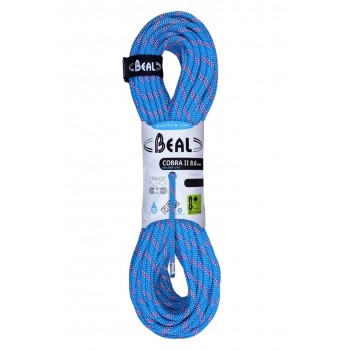 Climbing rope BEAL Cobra 8.6mm 60m golden dry-blue