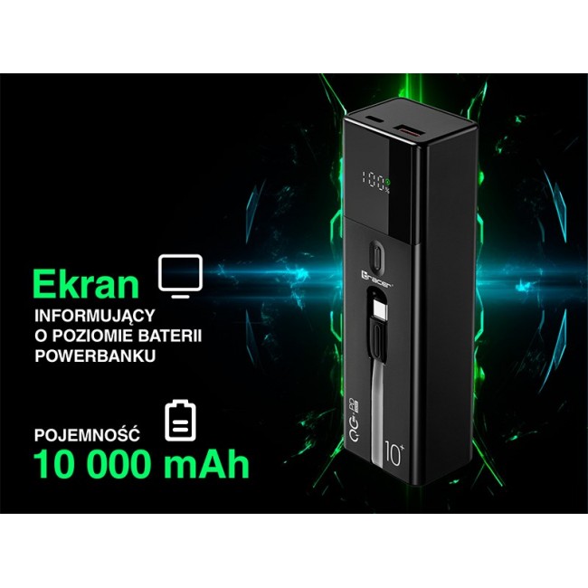 Tracer Quant 10000mAh 100W PD+QC, Black Tracer Quant 10000mAh 100W PD+QC, Black