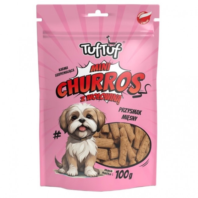 TUF TUF Mini Churros with beef - dog treat - 100g TUF TUF Mini Churros with beef - dog treat - 100g