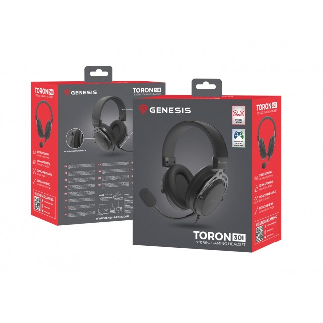 GENESIS Toron 301 Headset Wired Head-band Gaming Black GENESIS Toron 301 Headset Wired Head-band Gaming Black