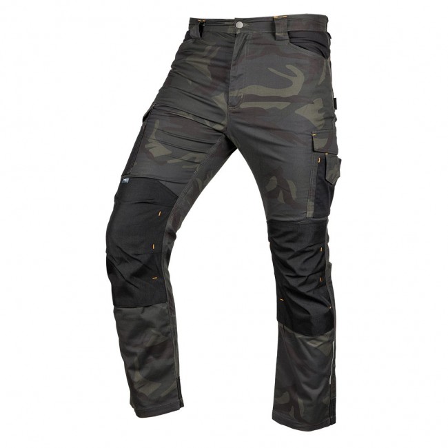 Spodnie robocze Mix&Match, Canvas, wzmocnienia z Cordury, zielone moro, rozmiar XS