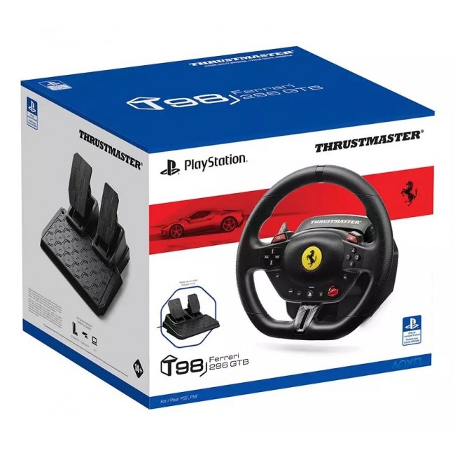 Thrustmaster T98-P FERRARI 296 GTB Black Steering wheel + Pedals PC, PlayStation 4, PlayStation 5