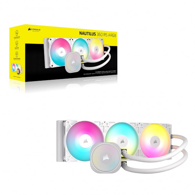 Corsair NAUTILUS 360 RS ARGB Liquid Processor All-in-one liquid cooler White 1 pc(s) Corsair NAUTILUS 360 RS ARGB Liquid Processor All-in-one liquid cooler White 1 pc(s)