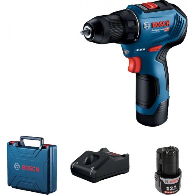 BOSCH SCREWDRIVER GSR 12V-30 2x2.0Ah 30/17Nm BL CASE