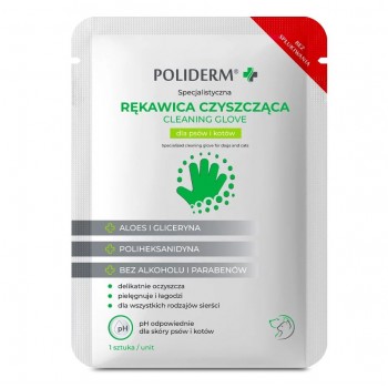 POLIDERM cleaning glove for dogs and cats - 1 pc