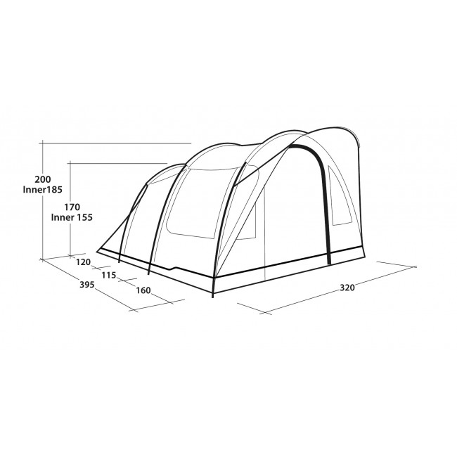 Outwell Sky 5 5 person(s) Blue Tunnel tent