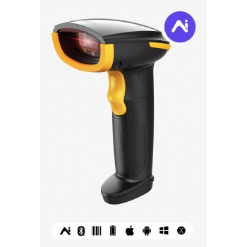Inateck BCST-21-AI Handheld bar code reader 1D Laser Black, Yellow