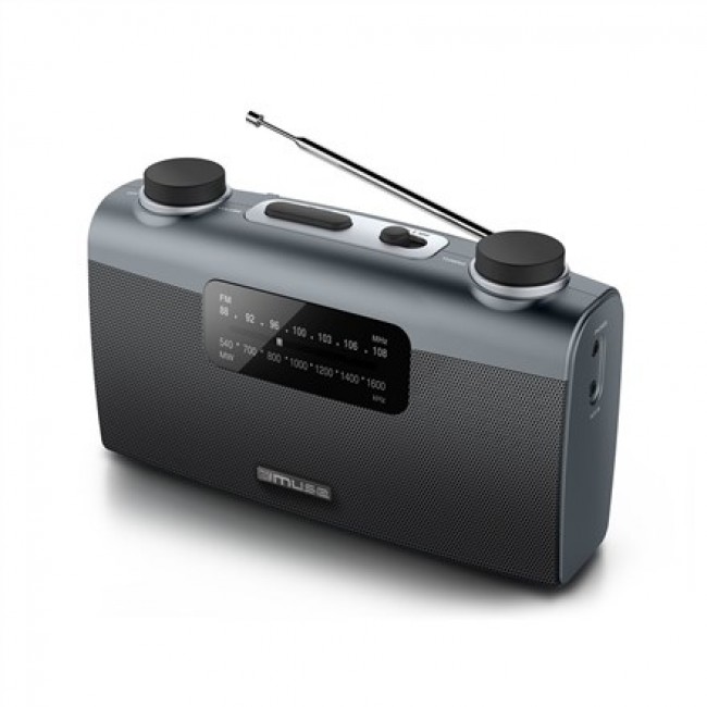 Muse M-058 R Portable Analog Black, Grey