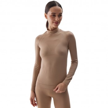 Women's Thermoactive T-Shirt 4F F156 light brown 4FWAW24USEAF156 82S M/L