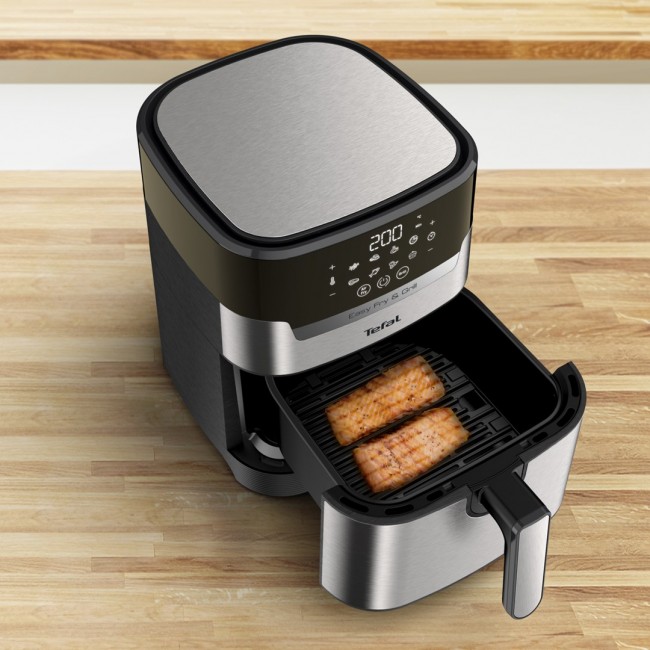 Tefal Easy Fry & Grill EY505D Single 4.2 L Stand-alone 1550 W Hot air fryer Stainless steel Tefal Easy Fry & Grill EY505D Single 4.2 L Stand-alone 1550 W Hot air fryer Stainless steel