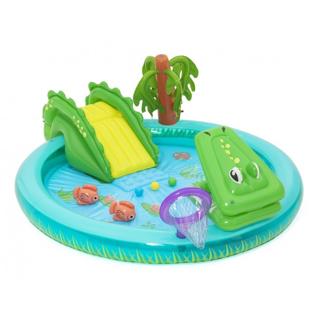 Bestway Crocodile Cove Kids Inflatable Water Play Center and Pool 2.24 m x 1.81 m x 72 cm