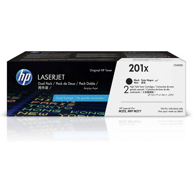 HP 201X 2-pack High Yield Black Original LaserJet Toner Cartridges