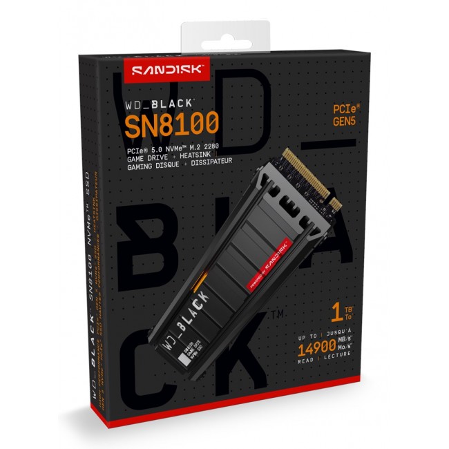 Western Digital Black WD_BLACK SN8100 NVMe SSD POWERED BY SANDISK 1 TB, [With Heatsink]