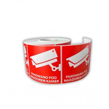 BSTech Self-adhesive label Packed under camera surveillance 80x80 mm 1000 pcs.