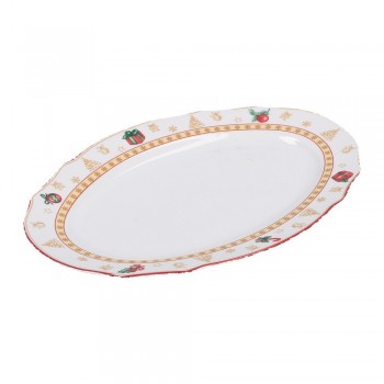 LA PORCELLANA BIANCA CHRISTMAS EDITION Oval tray 32 cm