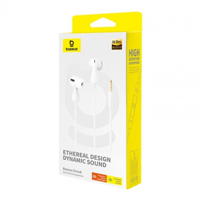 Baseus Encok HZ20 Headset Wired In-ear Calls/Music White Baseus Encok HZ20 Headset Wired In-ear Calls/Music White