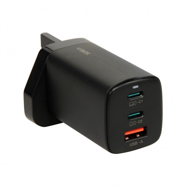 iBOX C-65 Black, GaN 65W universal charger UK plug iBOX C-65 Black, GaN 65W universal charger UK plug