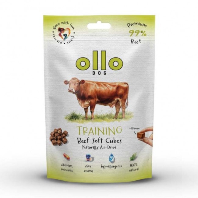 OLLO Air Dried Training Beef Cubes - dog treat - 80g OLLO Air Dried Training Beef Cubes - dog treat - 80g