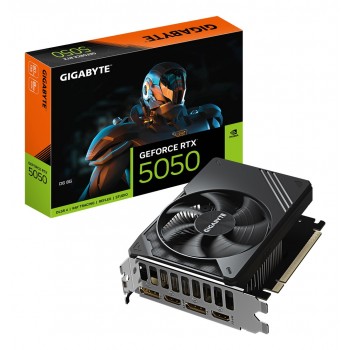 GIGABYTE GeForce RTX 5050 D6 8G Graphics Card - 8GB GDDR6, 128bit, PCI-E 5.0, 2572MHz Core Clock, 2 x DP, 2 x HDMI, NVIDIA DLSS 4, GV-N5050D6-8GD