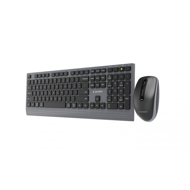 Gembird KBS-WPS-02 Dual-mode slim wireless desktop set, 2.4G+BT, US layout