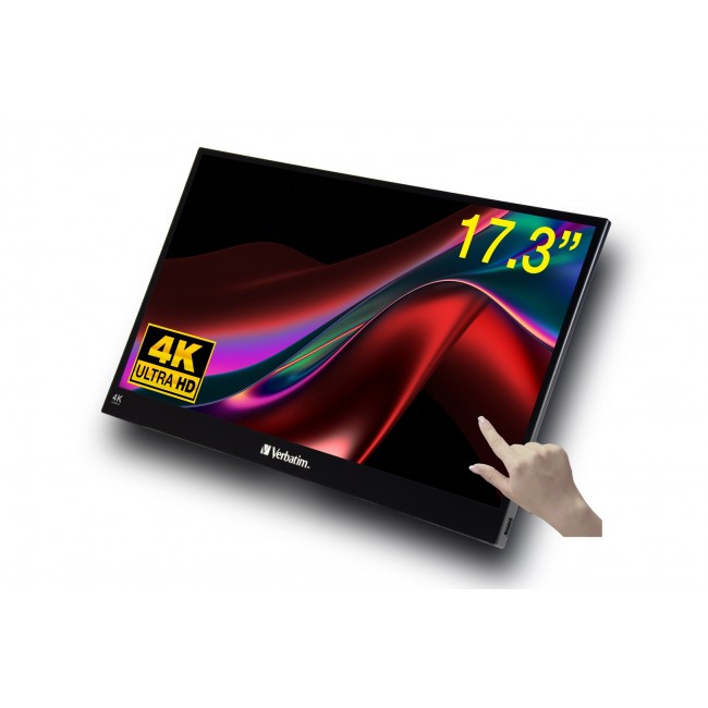 Verbatim Portable Touchscreen Monitor Ultra HD 4K - 17.3 
