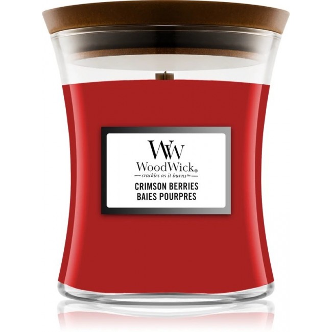 Medium Scented Candle WOODWICK Medium Hourglass Candles Crimson Berries 275 g, 1 piece