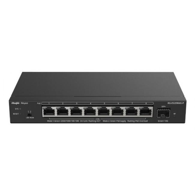 Ruijie Networks RG-ES209MG-P network switch Managed L2 2.5G Ethernet (100/1000/2500) Power over Ethernet (PoE) Black