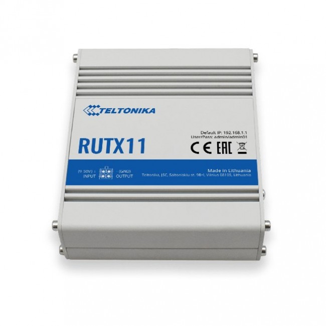 Teltonika RUTX11 wireless router Gigabit Ethernet Dual-band (2.4 GHz / 5 GHz) 4G Grey Teltonika RUTX11 wireless router Gigabit Ethernet Dual-band (2.4 GHz / 5 GHz) 4G Grey