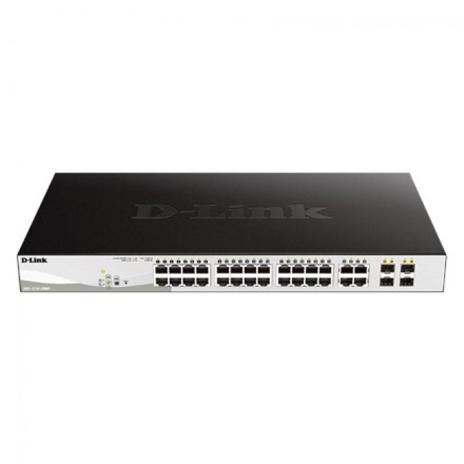 D-Link 28-Port Gigabit PoE+ Smart Managed Switch including 4 x 100/1000Mbps Combo Ports D-Link 28-Port Gigabit PoE+ Smart Managed Switch including 4 x 100/1000Mbps Combo Ports