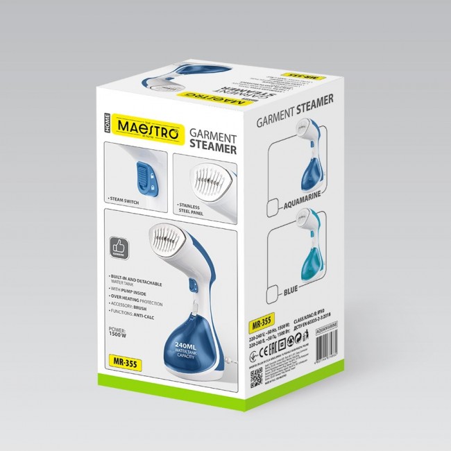 Clothes steamer 1500W Maestro MR-355-AQUAMARINE