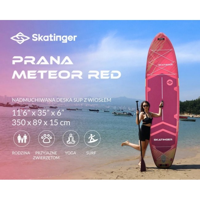 SKATINGER Prana Meteor Red SUP Board 350x89x15 cm
