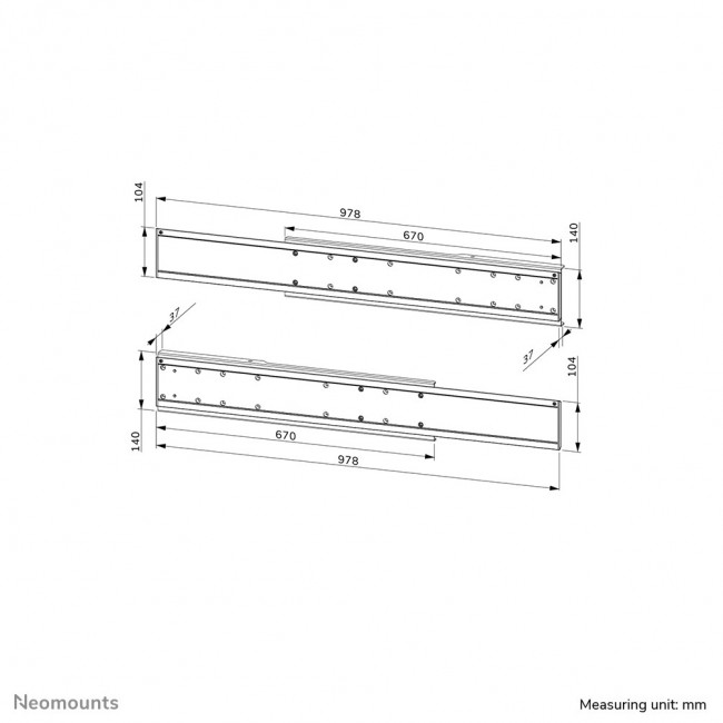 Neomounts ADM-875BL2 Dual screen adapter 42-65