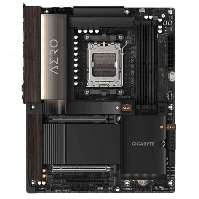 GIGABYTE X870E AERO X3D DARK WOOD Motherboard - Supports AMD Ryzen 9000 CPUs, 16+2+2 Phases Digital VRM, up to 9000Hz DDR5 (OC), 2xPCIe 5.0 + 2xPCIe 4.0, Wi-Fi 7, 5GbE LAN, USB 4 GIGABYTE X870E AERO X3D DARK WOOD Motherboard - Supports AMD Ryzen 9000 CPUs, 16+2+2 Phases Digital VRM, up to 9000Hz DDR5 (OC), 2xPCIe 5.0 + 2xPCIe 4.0, Wi-Fi 7, 5GbE LAN, USB 4