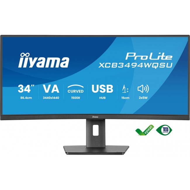 iiyama ProLite XCB3494WQSU-B1 computer monitor 86.4 cm (34