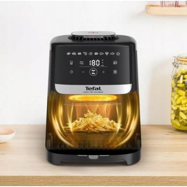 Tefal Easy Fry Silence EY5568E0 fryer Single 5 L Stand-alone Hot air fryer Black, Stainless steel Tefal Easy Fry Silence EY5568E0 fryer Single 5 L Stand-alone Hot air fryer Black, Stainless steel