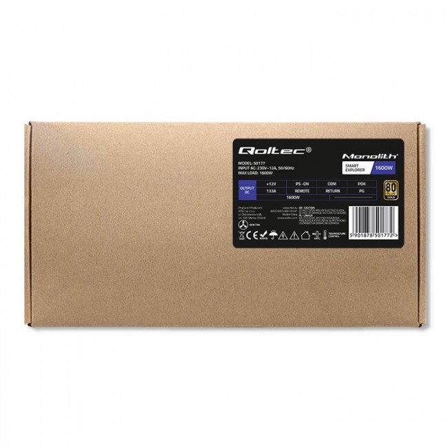 Qoltec 50177 PCI-E power supply Smart 1600W | 80 Plus Gold - Data mining Qoltec 50177 PCI-E power supply Smart 1600W | 80 Plus Gold - Data mining