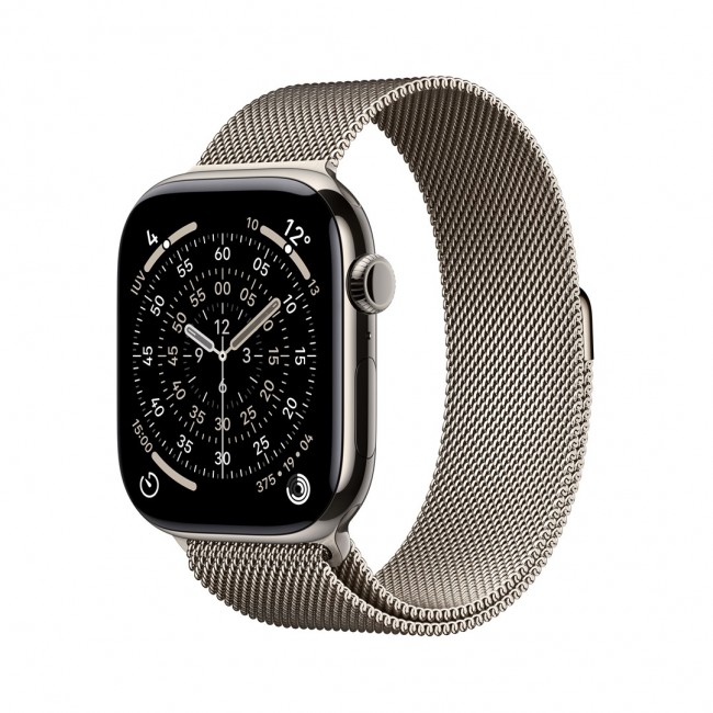 Apple Watch Series 11 GPS + Cellular 46mm Natural Titanium Case with Natural Milanese Loop - M/L Apple Watch Series 11 GPS + Cellular 46mm Natural Titanium Case with Natural Milanese Loop - M/L