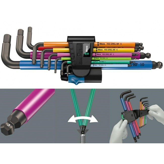 Wera 05022210001 hex key L-shaped hex key set Metric 9 pc(s) Wera 05022210001 hex key L-shaped hex key set Metric 9 pc(s)