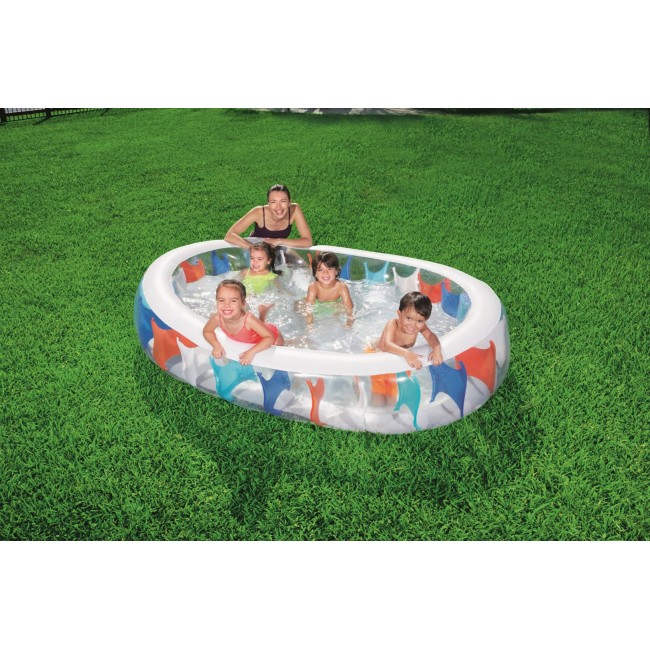 Bestway Inflatable Elliptic Family Pool 2.29m x 1.52m x 51cm - blue