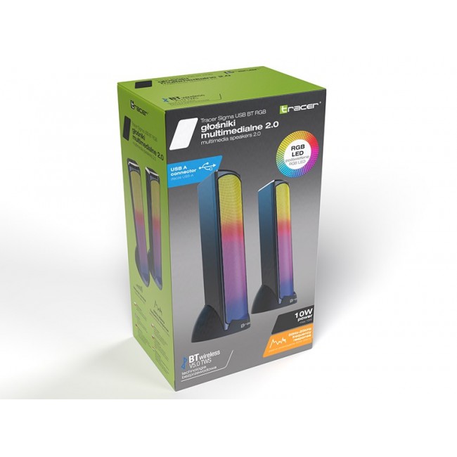Tracer Sigma USB BT RGB 2-way Black Wired 10 W
