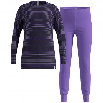 Bielizna termoaktywna - zestaw Odlo Set long ACTIVE WARM SET fioletowa 140