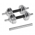 REBEL ACTIVE Chrome Adjustable Dumbbells in a Case 15 kg with Barbell