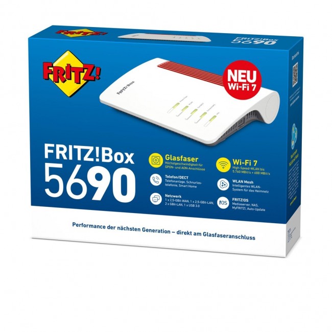 Box 5690 wireless router 2.5 Gigabit Ethernet Dual-band (2.4 GHz / 5 GHz) Red, White