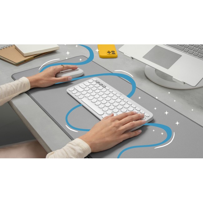 Logitech Pebble 2 Combo keyboard Mouse included Universal RF Wireless + Bluetooth QWERTY US International White