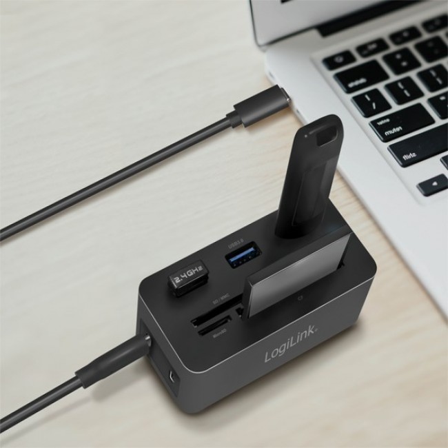 LogiLink UA0370 laptop dock/port replicator Wired USB 3.2 Gen 1 (3.1 Gen 1) Type-C Black