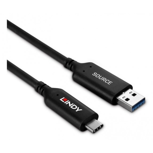 Lindy 10m USB 3.2 Gen 1 Type A to C Fibre Optic Hybrid Cable