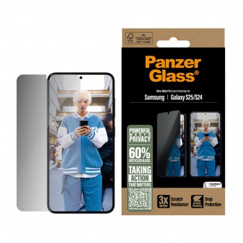 PanzerGlass 2-Way Privacy Screen Protector Samsung Galaxy S25 | S24 | Ultra-Wide Fit Clear screen protector 1 pc(s)