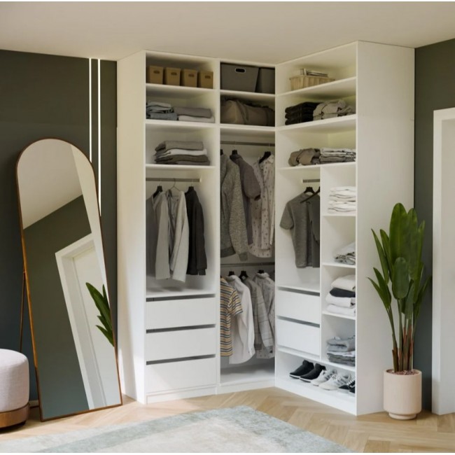 OPENO 100 WHITE Extension Unit Modular Wardrobe Shelf, 100 cm, for the Bedroom OPENO 100 WHITE Extension Unit Modular Wardrobe Shelf, 100 cm, for the Bedroom