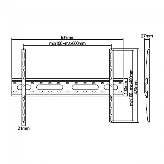 Economy TV mount Maclean, max VESA 600x400, 37-70