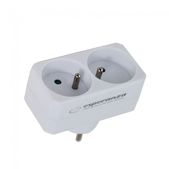 Esperanza ELK305W Electrical Splitter 2 Sockets White Esperanza ELK305W Electrical Splitter 2 Sockets White